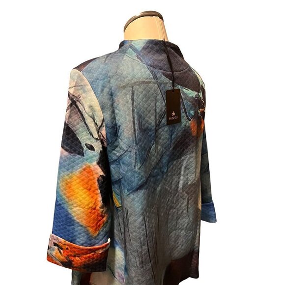 Radzoli NWT polyester retro jacket blue multicolored - Picture 6 of 7